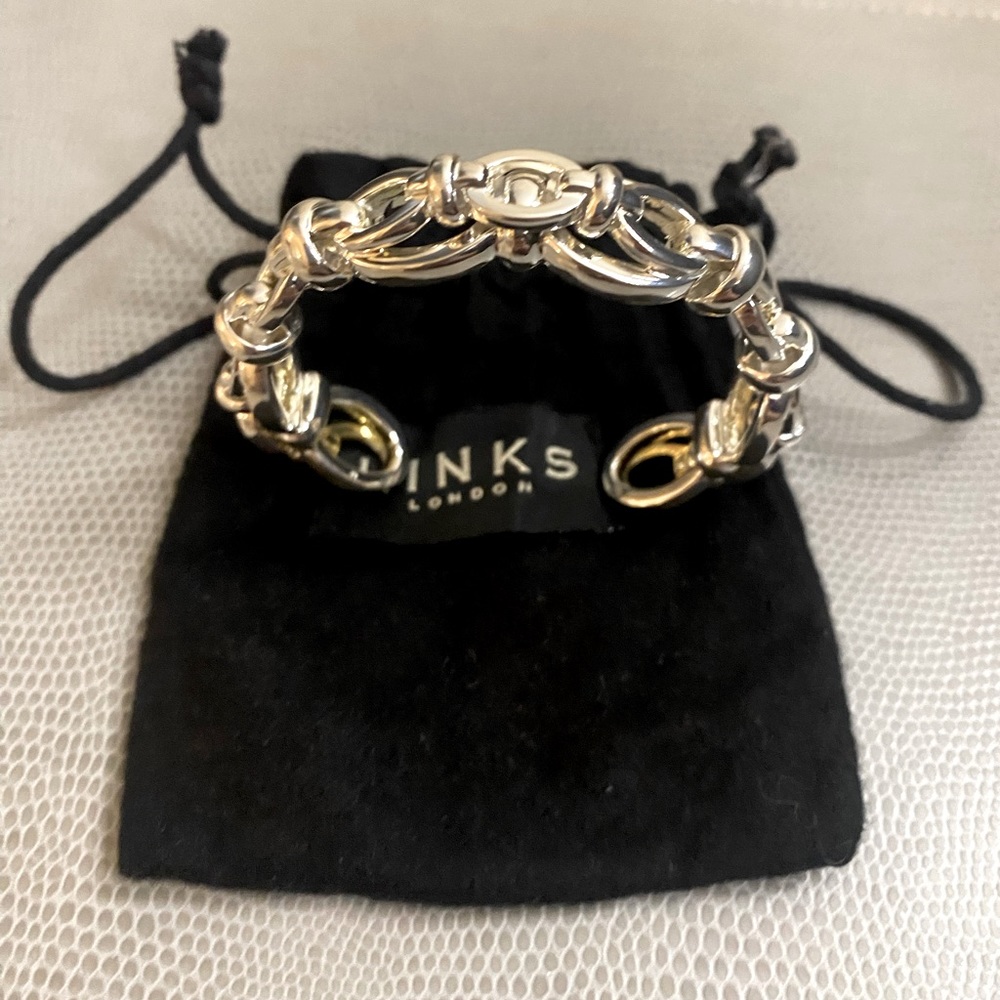 EXCELLENT CONDITION LINKS OF LONDON BRIT-LINES STERLING SILVER CUFF ** RARE **